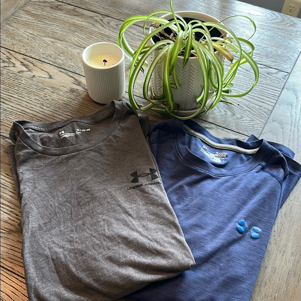 Under Armour Gray T-Shirt and Blue T-Shirt Set